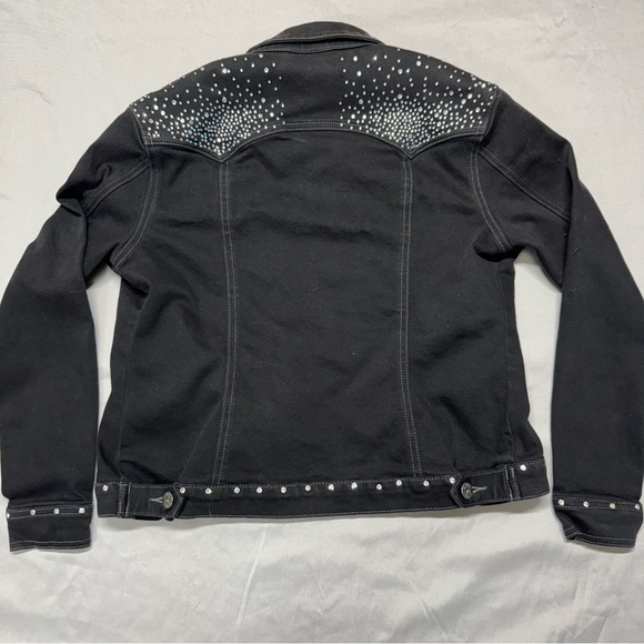 Ethyl Vintage Studded Black Women's Jean Jacket Size Small - Picture 7 of 8